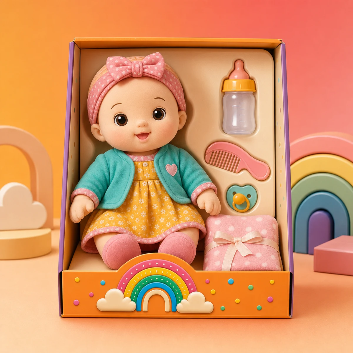 Boneca Bebê com Kit de Cuidados